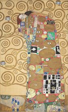 The Stoclet Frieze, Detail: Fulfillment (The Embrace), 1905-1909. Creator: Klimt, Gustav (1862-1918).