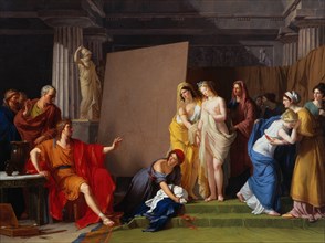 Zeuxis choosing his models for the image of Helen from among the girls of Croton, c. 1790. Creator: Vincent, François André (1746-1816).
