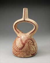 Stirrup Spout Vessel with Fineline Bird Motifs, 100 B.C./A.D. 500. Creator: Unknown.