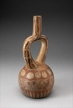 Stirrup Spout Vessel with Geometric Motifs, 100 B.C./A.D. 500. Creator: Unknown.