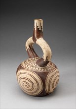 Stirrup Spout Vessel with Spiral Designs, 100 B.C./A.D. 500. Creator: Unknown.