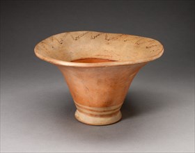 Flaring Bowl Depicting a Stepped Zigzag Motif on Inner Rim, 100 B.C./A.D. 500. Creator: Unknown.