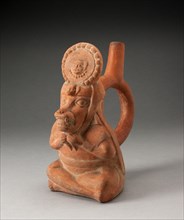 Handle Spout Vessel in Form of a Royal Messenger with the Head of a Fox, 100 B.C./A.D. 500. Creator: Unknown.