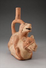 Handle Spout Vessel in Form of Mating Llamas, 100 B.C./A.D. 500. Creator: Unknown.