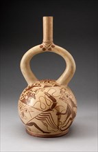 Stirrup Vessel Depicting an Anthropomorphic Crab and Abstract Fish, 100 B.C./A.D. 500. Creator: Unknown.