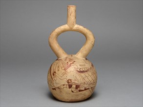 Stirrup Spout Vessel Depicting Costumed Runners, 100 B.C./A.D. 500. Creator: Unknown.