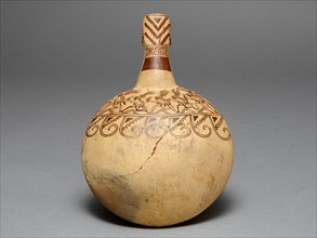 Corn Popper Depicting Costumed Runners with a Modeled Handle, 100 B.C./A.D. 500. Creator: Unknown.