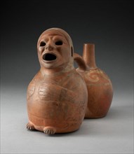 Double Chambered Vessel in the Form of Seated Figure, Possibly Deceased, 100 B.C./A.D. 500. Creator: Unknown.