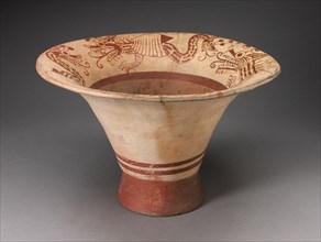 Flaring Bowl with Inner Rim Depicting Composite Feline, Serpent and Shell Being, 100 B.C./A.D. 500. Creator: Unknown.