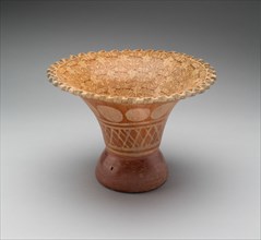 Flaring Bowl with Repeating Pattern of Abstract Figures, 100 B.C./A.D. 500. Creator: Unknown.