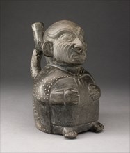 Portrait Vessel of Seated Figure with Wrinkled Face, 100 B.C./A.D. 500. Creator: Unknown.