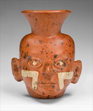 Miniature Vessel in the Form of a Portrait Head with Painted Cheeks, 100 B.C./A.D. 500. Creator: Unknown.
