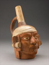 Portrait Vessel of a Ruler with Face Paint and Large Earflares, 100 B.C./A.D. 500. Creator: Unknown.