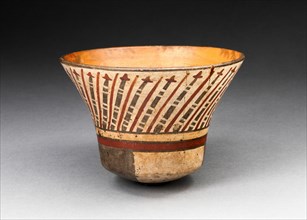 Flaring Bowl Depicting Repeated Motif Resembling Darts, 180 B.C./A.D. 500. Creator: Unknown.