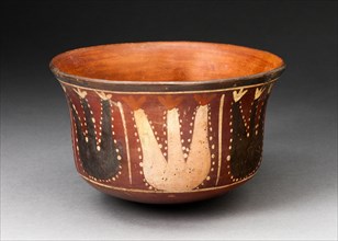 Bowl Depicting Abstract Plants, Probably Cactus, 180 B.C./A.D. 500. Creator: Unknown.