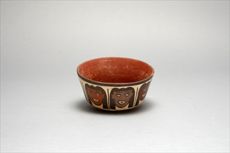 Bowl Depicting Human Heads, Likely Trophy Heads, 180 B.C./A.D. 500. Creator: Unknown.