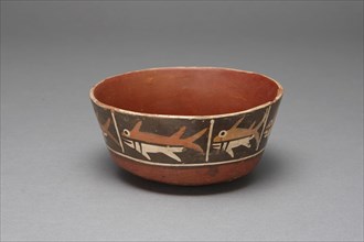 Bowl with Repeating Depiction of a Fish or Shark, 180 B.C./A.D. 500. Creator: Unknown.