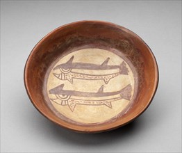 Plate Depicting a Pair of Fish or Sharks in Interior, 180 B.C./A.D. 500. Creator: Unknown.