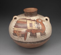 Handled Jar Depicing Abstract Bird, 180 B.C./A.D. 500. Creator: Unknown.