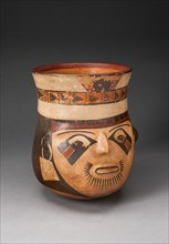 Jar in the Form of an Abstract Human Head with Face Painting, 180 B.C./A.D. 500. Creator: Unknown.
