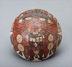 Small Hemispherical Bowl or Cover Depicting a Masked Performer, 180 B.C./A.D. 500. Creator: Unknown.