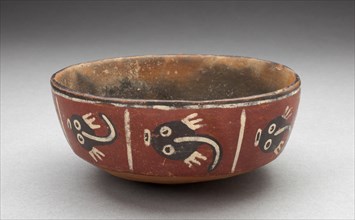 Bowl Depicting Row of Abstract Figures, Possibly Tadpoles, 180 B.C./A.D. 500. Creator: Unknown.