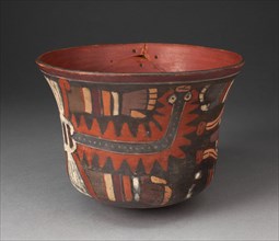 Vessel with Feline Supernaturals with Striped Arms, likely Pampas Cats, 180 B.C./A.D. 500. Creator: Unknown.