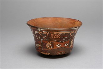 Bowl Depicting a Figure Wearing a Headdress Containing Fish and Small Beings, 180 B.C./A.D. 500. Creator: Unknown.