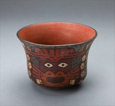 Cup Depicting a Ritual Perfomer Wearing a Feline Mask, 180 B.C./A.D. 500. Creator: Unknown.