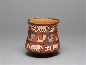 Jar Depicting Rows of Llamas and Abstract Stepped Motifs, 180 B.C./A.D. 500. Creator: Unknown.