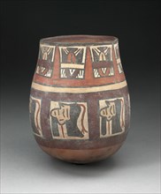 Jar Depicting Bands of Trophy Heads and Seeds, 180 B.C./A.D. 500. Creator: Unknown.