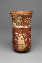 Beaker Depicting Abstract Plants, Possibly Cacti, and Abstract Figures, 180 B.C./A.D. 500. Creator: Unknown.