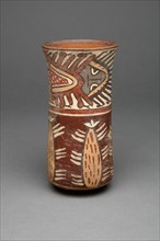 Beaker with Plants, Possibly Cacti, and Abstract Figures, 180 B.C./A.D. 500. Creator: Unknown.