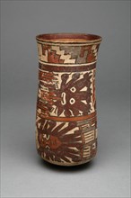 Beaker with Horizontal Bands Containing Abstract Figures, 180 B.C./A.D. 500. Creator: Unknown.