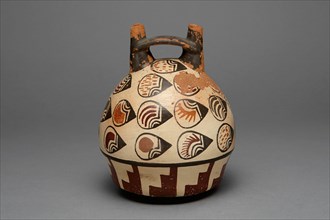 Bridge Vessel Depicting Abstract Motifs, Likely Beans or Seeds, 180 B.C./A.D. 500. Creator: Unknown.