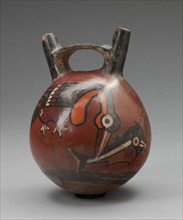 Double Spout Vessel Depicting a Bird Catching a Fish, 180 B.C./A.D. 500. Creator: Unknown.