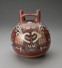 Double Spout Vessel Depicting Costumed Figure with Decapitated Head, 180 B.C./A.D. 500. Creator: Unknown.
