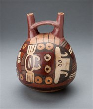 Vessel Depicting a Costumed Ritual Performer Wearing a Feline Mask, 180 B.C./A.D. 500. Creator: Unknown.