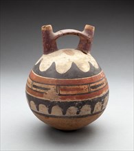 Double Spout Vessel Depicting Rows of Abstract Motifs, 180 B.C./A.D. 500. Creator: Unknown.