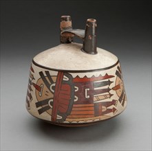 Double Spout Vessel Depicting Costumed Ritual Performers, 180 B.C./A.D. 500. Creator: Unknown.