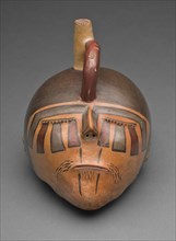 Bottle in the Form of a Severed Trophy Head, 180 B.C./A.D. 500. Creator: Unknown.