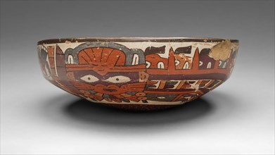 One of a Pair of Matched Bowls Depicting Costumed Ritual Performers, 180 B.C./A.D. 500. Creator: Unknown.