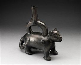 Blackware Vessel in the Form of a Feline, Likely a Puma, 180 B.C./A.D. 500. Creator: Unknown.
