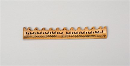 Balance-Beam Scale with Row of Cut-Out Figures and Incised Circles, A.D. 500/800. Creator: Unknown.