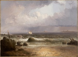 Coming Squall (Nahant Beach with a Summer Shower), 1835. Creator: Thomas Doughty.