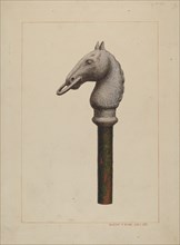 Horse Head Hitching Post, 1935/1942. Creator: Vincent P. Rosel.