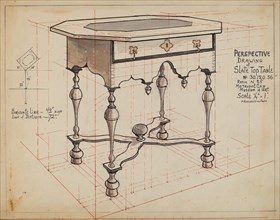 Slate-top Table, 1935/1942. Creator: M. Rosenshield-von-Paulin.