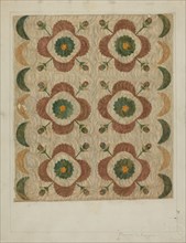 Applique and Quilted Coverlet, 1935/1942. Creator: Manuel G. Runyan.
