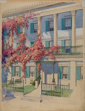 Cast Iron Garden Balcony, 1935/1942. Creator: Gilbert Sackerman.
