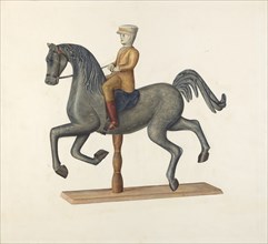 Horse with Rider, 1935/1942. Creator: Selma Sandler.